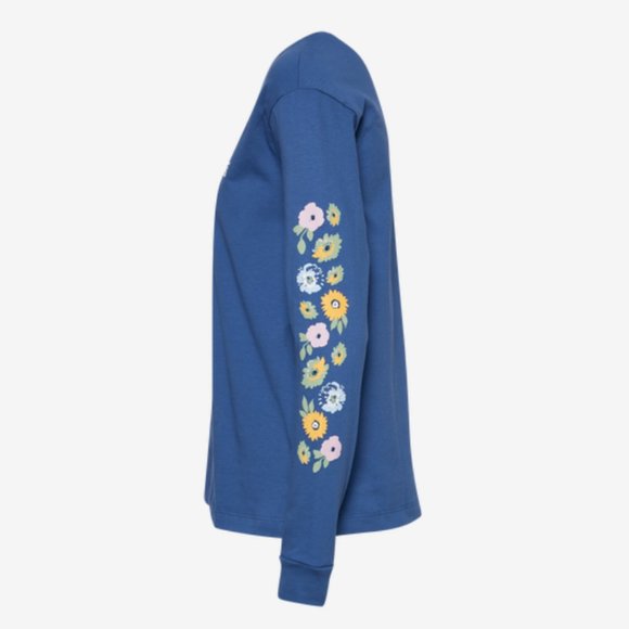 NEW Vans Deco Ditsy Floral Crew Neck Long Sleeve T-Shirt Blue size MEDIUM - Picture 2 of 3